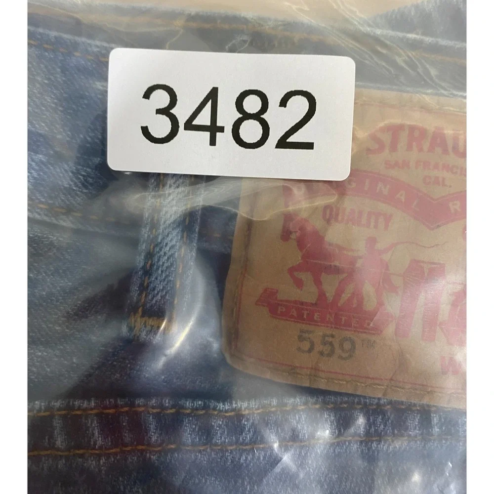Levis 559 Jeans Men 38x30 Blue Med‎ Wash Relaxed Straight Whiskering City Preppy